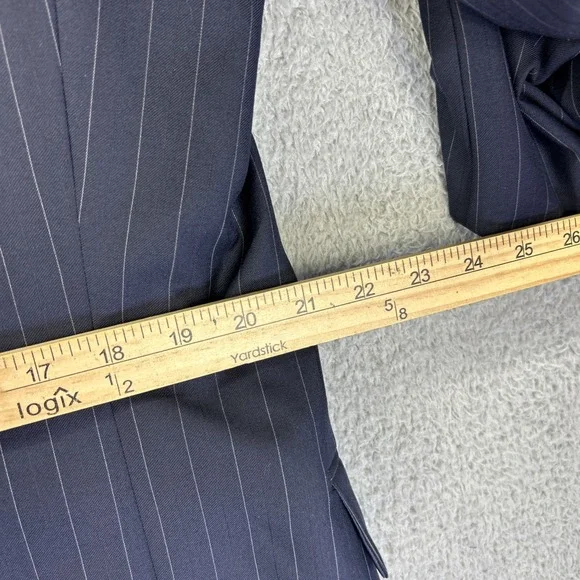 Hickey Freeman Loro Piana Blazer 43 Navy Pinstripe Tasmanian‎ Sport Coat Jacket - Picture 9 of 10